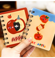 Mini spirale A6 50 feuilles couverture en carton imprimé conception personnalisée petit coin pas cher pomme fruits Animal chat tampon juridique