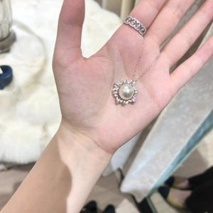 Collar con Colgante de Diamante en Forma de Corazón de Plata de Ley S925 con Cadena de Clavícula y Dije de Perla Artificial de Alta Gama - Product Image 3