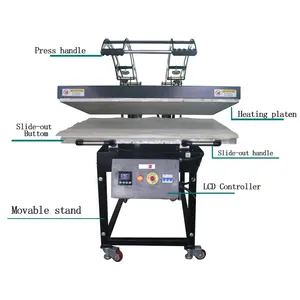 Máquina neumática de transferencia de prensa de calor, 80x100, 100x120, 60x80, para camiseta