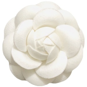 Spilla di fascia alta 6.6cm di flanella spessa doppia faccia con fondo classica camelia sciarpa di fiori bianchi per adulti in poliestere - Product Image 5