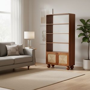 Étagère à livres en bois design moderne pour bureau, bibliothèque, meuble de rangement élégant en bois massif pour la maison, le bureau ou la salle d'étude - Product Image 3