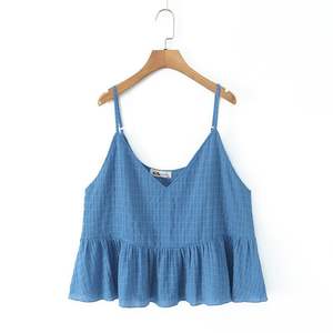 Conjunto de Falda Midi y Chaleco Holgado con Cuello en V y Volantes para Mujer, Talla Grande, Tela Oxford, Estilo Casual para Vacaciones, Marca Happy Plus - Product Image 2
