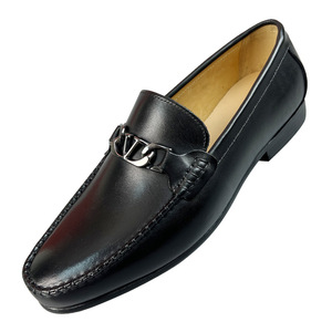 Mocassins en cuir véritable pour hommes, bout carré, respirants, semelle souple, chaussures décontractées d'été avec décoration à boucle - Product Image 5