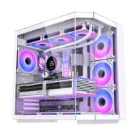 2026 New Design Wholesale ATX Mid Tower E-sports Desktop Gaming Chassis Double Sided Panoramic Tempered Glass Panel PC Case