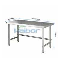 Table de préparation alimentaire en acier inoxydable de haute qualité pour cuisine commerciale, plan de travail en acier inoxydable 201/304 pour hôtels