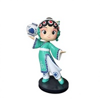 Sculpture de personnage de dessin animé sportif moderne en fibre de verre polie, taille réelle, design personnalisé, décoration extérieure pour centre commercial, parc, jardin