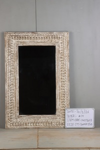 Handcrafted Solid Wood Wall <b>Mirror</b> with Vintage Style Frame Durable Wooden Construction and Elegant Decorative Accent - Product Image 2