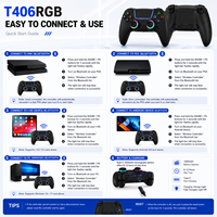 Control Inalámbrico BT RGB con Luz, Giroscopio de 6 Ejes, Joystick para PC, Panel Táctil, Doble Vibración para PC Steam, Control Multifunción para