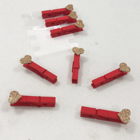 Clips colorés en forme de cœur, 50 pièces, pinces à linge, professionnelles, en bois et en forme de cœur, pour Photo