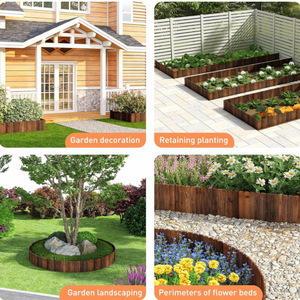 Borde de Madera Moderno para Jardín con Acabado de Madera Quemada, Tamaño Personalizable para Decoración de Paisajes - Product Image 6