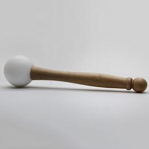 Mountain Rain Premium Crafted Big White Ball Mallet Frosted Crystal Quartz Singing Bowl Produit d'artisanat haut de gamme avec thème musical - Product Image 4