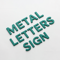 Lettres métalliques 3D non lumineuses avec revêtement en poudre pour enseignes murales de magasins de détail, de devantures de commerces et de façades de bâtiments de bureaux