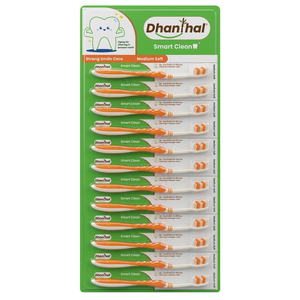 Brosse à dents manuelle Premium Dhanthal Smart Clean Hanger pour adulte, avec poils moyennement souples, design ergonomique et forme arrondie - Product Image 3