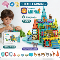 Bloques de Construcción Magnéticos de 5.5CM, Juguetes Educativos STEM de Animales Marinos, Dinosaurios, Trenes y Aviones, Venta al Por Mayor para Niños