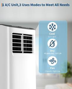 Mini Aire Acondicionado Portátil de 1800W con Ventilador, Iluminación y Soporte, Calefactor para Baño y Dormitorio, Calefacción y Refrigeración de Espacios - Product Image 3