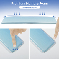Tapis de souris ergonomique bleu pour le gaming, support de clavier, coussin PORON antidérapant, repose-poignet, design anime, résistant à l'eau, 430x80mm