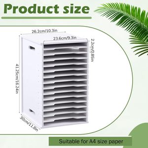 Office Organizer Multi Layer Storage A3 A4 File Rack Desktop Document Holder Adjustable Dividers Study <b>Desk</b> Storage - Product Image 3