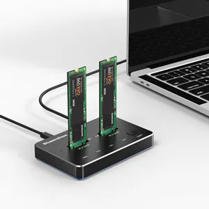 Best SSD External 2 Bays Docking Station SATA to USB SSD Enclosure Duplicator Offline Clone 2tb M key NGFF M.2 ssd case