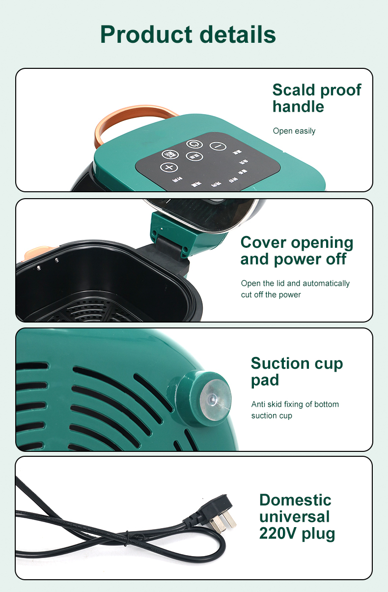 Air Fryer Household 6.7L Large Capacity Visual Window Oil Smoke Free Fried Chicken Legs And Chips Air Oven Factory OEM