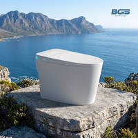 Toilette Bidet Intelligente Moderne CUPC Monobloc avec Couvercle à Ouverture Automatique, Chasse d'eau par Capteur, Siège Chauffant, Buse Oscillante, Télécommande, Céramique