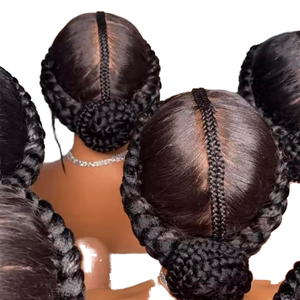 Parrucca Sintetica Naturale Nera per Trecce Box Braids, Bob Corto con Frontale in Pizzo per Donne, <span class=keywords><strong>Capelli</strong></span> Remy Marrone <span class=keywords><strong>Chiaro</strong></span> a Prezzo all'Ingrosso - Product Image 4