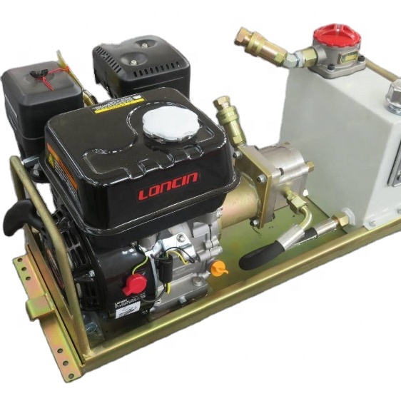 Gasoline engine hydraulic power pack power unit for crane, ATV trailer, log lifter