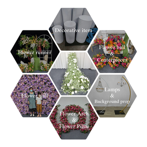 Camino de Flores Artificiales, Rosas Blancas y Paniculata, Decoración Clásica para Bodas, Hecho a Mano con Poliéster, Alta Simulación - Product Image 5