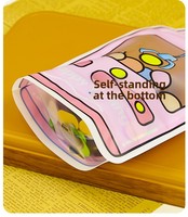 Pochette à fermeture éclair personnalisée en forme mignonne, sac d'emballage en plastique mat avec fenêtre pour collations, bonbons et cadeaux pour les fêtes d'enfants