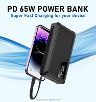 2026 Vente en gros usine de batteries externes intelligentes tendance et économiques 25000mAh avec câble intégré et double port Type-C