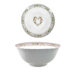 Shabby Chic 24 cm Set Ciotola in ceramica Design floreale porcellana cuore Ciotola - Product Image 1