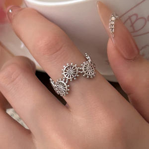 Vente chaude 925 Sterling Silver Vintage Lace Ferris Wheel Rings pour les femmes - Product Image 2