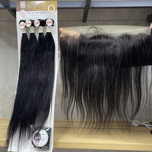 Guangzhou Guarantee Hair Packet 13*4 Lace Front <b>Cheap</b> Wholesale Packet Hair with Closure for Black Women - Product Image 3