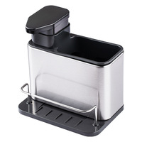 Organisateur d'évier de cuisine avec plateau d'égouttage auto-drainant pour porte-éponge, porte-serviette, porte-torchon