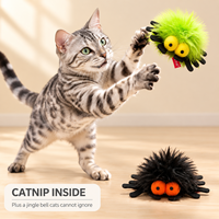 Jouet pour chat araignée Halloween moelleux avec herbe à chat et clochette, jouet interactif pour chaton 7x8x11cm pour vente en gros OEM ODM