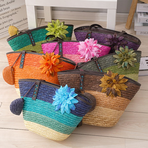 Borsa di paglia per mercati <span class=keywords><strong>online</strong></span> cinesi elegante borsa a tracolla a spalla da donna per shopping drogheria regalo eco custom tote bag - Product Image 2