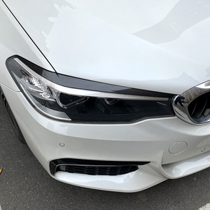 Bmw 5 Series G30 Headlight Eyebrow Decal Piano Black Carbon Fiber Texture Adhesive Body Stickers For 2017-2020 - Product Image 2