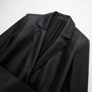 LEDUO giacca <span class=keywords><strong>di</strong></span> <span class=keywords><strong>pelle</strong></span> personalizzata da donna con logo personalizzato <span class=keywords><strong>di</strong></span> qualità stile <span class=keywords><strong>Trench</strong></span> da donna giacca invernale da donna - Product Image 3
