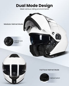 Helm Modular Full Face ILM Flip Up untuk Sepeda Motor, Dual Visor, Bersertifikasi DOT & ECE, Sistem Pengunci Cepat, Semua Musim, Model 159 - Product Image 3
