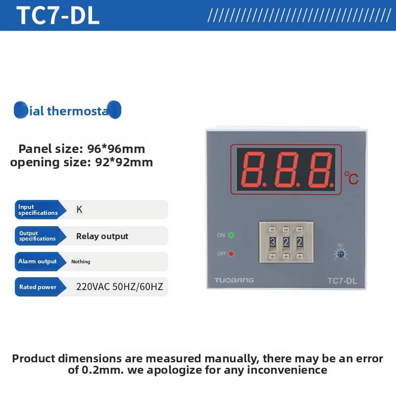 TUOBANG Digital Thermostat TC7-D/TC7-R Dial Code Pointer Type OEM/ODM Industrial Temperature Controller 1C Resolution High Data