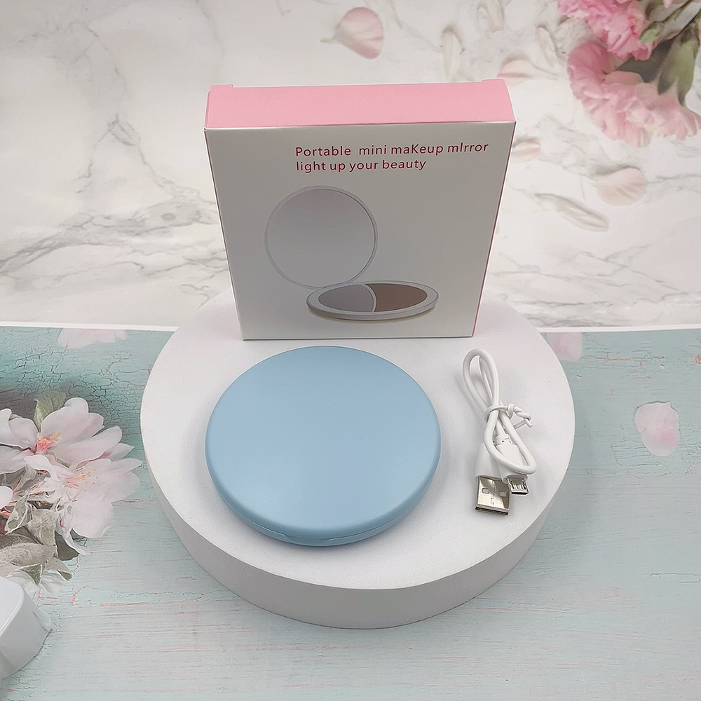 Miroir LED compact bleu