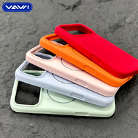 VAWI V-S07 Coque de téléphone en silicone couleur unie tendance, sensation de peau luxueuse, pour iPhone 13 14 15 16 17 Pro Max