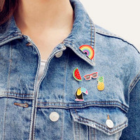 Usine Vente Bijoux De Mode Mignon Vernis À Ongles Vase Téléphone Rouge À Lèvres Broche Épinglette Hommes Broche Vintage Cristal Émail Broches