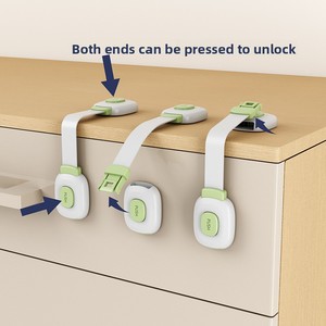 Verrou de sécurité enfant pour armoire et réfrigérateur, protection bébé, boucle anti-ouverture pour <span class=keywords><strong>tiroir</strong></span> coulissant, attaches de verrouillage en plastique pour armoire - Product Image 2