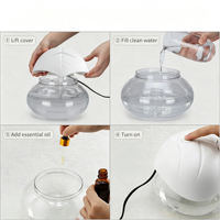 Purificateur d'air électrique 3 en 1 à base d'eau, humidificateur, diffuseur d'huiles essentielles, veilleuse LED, mode sommeil silencieux, rafraîchisseur d'air pour hôtel