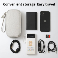 Sac de rangement pour accessoires numériques de voyage avec logo imprimé personnalisé, organiseur de câbles de données, étui pour chargeur USB, batterie externe