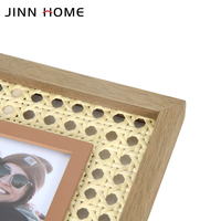Cadre photo artisanal en bois rustique style bohème, impression UV couleur personnalisable, support de table vintage en métal et MDF, décoration murale pour la maison