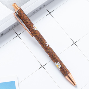 Stylos promotionnels créatifs à bille métallique avec paillettes dorées et logo, idéaux pour les cadeaux - Product Image 6