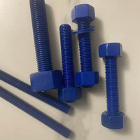 ASTM A320 A320M ASME B18.31.2 4 # Vis à tête hexagonale entièrement filetées en PTFE L7 L7M B7 de -5'' à M2-M100 avec écrous hexagonaux A194 A194M 2H 2HM pour l'industrie pétrolière et gazière