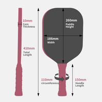 Zhensheng personnalisé T700 raquette de pickleball en fibre de carbone 16mm haute résistance pour la compétition sportive en plein air