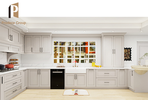 Gabinete de <span class=keywords><strong>Cocina</strong></span> <span class=keywords><strong>Modular</strong></span> de Melamina <span class=keywords><strong>Blanca</strong></span> Estilo Shaker, Encimera Ecológica de Mármol/Laminado/Resina, Fregadero y Grifo, <span class=keywords><strong>Cocina</strong></span> Pequeña Moderna - Product Image 2